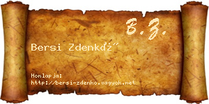Bersi Zdenkó névjegykártya